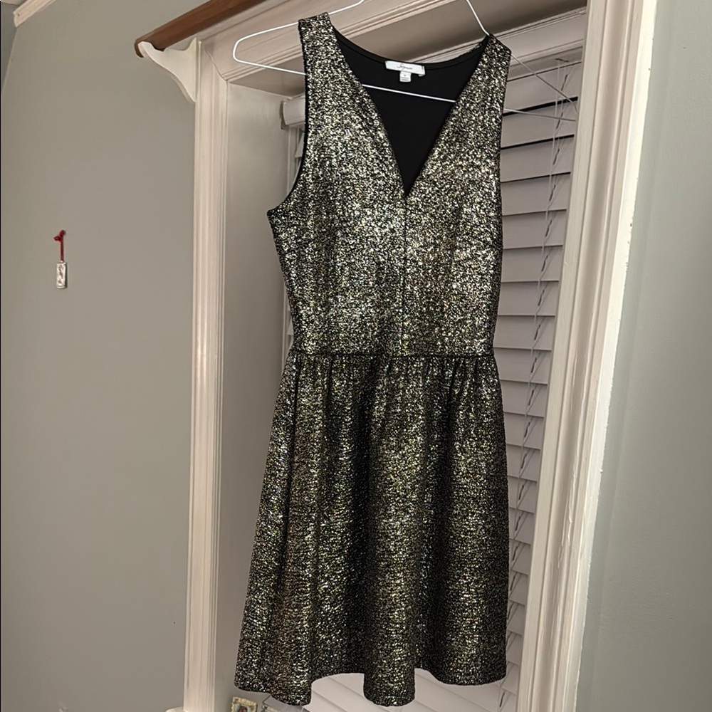 Soprano Silver Black Fit and Flare Cocktail Dress